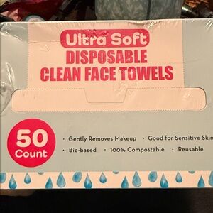 Elizabeth Mott ultra soft disposable Clean face Towels XL (50 Pack) NEW